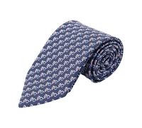 Ferragamo - Cravatta in Seta con Stampa Gufo - - Accessories - Uomo - Blu - ONE SIZE