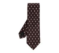 Ferragamo - Cravatta in Seta con Stampa Micro Gancini - - Accessories - Uomo - Marrone - ONE SIZE