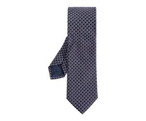 Ferragamo - Cravatta Jacquard Gancini Bicolor - - Accessories - Uomo - Blu - ONE SIZE