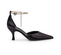 Ferragamo - Décolleté in raso nero con catena dorata - - Shoes - Donna - Nero - 36 EU