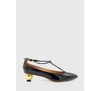 FERRAGAMO Décolleté T-Strap in vernice 5½ Nero