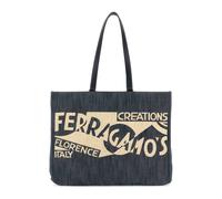 Ferragamo, ,Bags ,Donna ,Multicolore ,ONE SIZE Denim TT Sign Shopping Bag