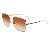 Ferragamo Donna Ferragamo SF317S 704 Occhiali da sole Metallo Oro Squadrata Normale Sfumato
