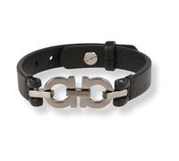 Ferragamo - Double Gancini Bracelet - - Accessories - Uomo - Nero - ONE SIZE