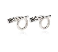 Ferragamo - Gemelli a forma di logo - - Accessories - Uomo - Grigio - ONE SIZE