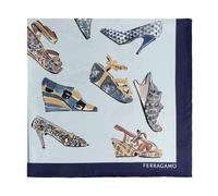 Ferragamo - Genio Print Silk Scarf - - Accessories - Donna - Blu - ONE SIZE