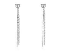 Ferragamo - Orecchini Lunghi con Cristalli Scintillanti - - Accessories - Donna - Grigio - ONE SIZE