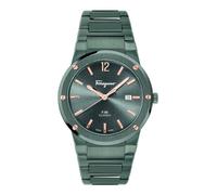 Ferragamo Orologio analogico da uomo al quarzo con cinturino in acciaio inossidabile SFDT01520, Ip Piombante, Orologio al quarzo