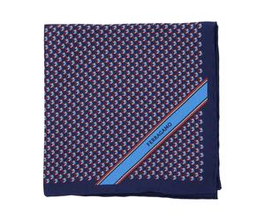 Ferragamo - Pochette da Taschino in Twill di Seta Stampata - - Accessories - Uomo - Blu - ONE SIZE