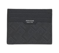 Ferragamo - Porta carte in pelle nera con logo - - Accessories - Uomo - Nero - ONE SIZE