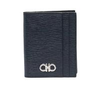 Ferragamo - Portacarte in pelle Gancini - - Accessories - Uomo - Blu - ONE SIZE