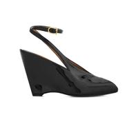 Ferragamo, ,Shoes ,Donna ,Nero ,37 1/2 EU Sandalo con Zeppa Peep Toe