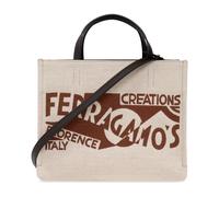 Ferragamo - Tote Bag con Logo - - Bags - Donna - Beige - ONE SIZE