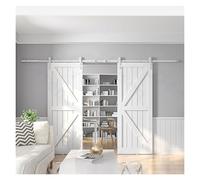 Ferramenta for binari di tipo scatolato, con guida a pavimento con chiusura a maniglia,di binari for porte scorrevoli for fienili ad alta resistenza, adatto for uso interno ed esterno(230cm orbit)