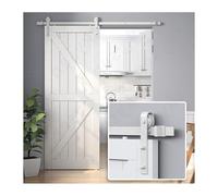 Ferramenta for binari di tipo scatolato,di binari for porte scorrevoli for fienili ad alta resistenza con guida a pavimento con maniglia, adatto for uso interno ed esterno(200cm orbit)