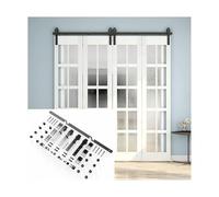 Ferramenta for binari tipo scatola, con guida a pavimento con chiusura a maniglia, kit di montaggio a parete for binari for porte da fienile in acciaio al carbonio(120cm orbit)