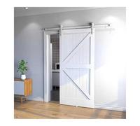 Ferramenta for porta da fienile con binario laterale, gancio a rullo di base in acciaio inossidabile con maniglia, kit for montaggio a parete in acciaio inossidabile(150cm track)