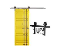 Ferramenta for porte da fienile con binario laterale, binario interno in acciaio resistente con guida a pavimento con maniglia, scorrimento fluido e silenzioso(300cm track)