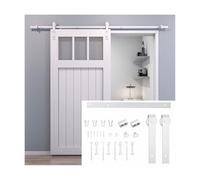 Ferramenta for porte da fienile montata lateralmente, binario scorrevole resistente con maniglia e cuscinetti ammortizzanti, binario for porta in legno a un'ant(366cm track)