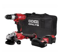 Ferramenta KIT trapano e smerigliatrice V18 SOLO1 EXCEL 11265 con batteria agli ioni di litio da 4