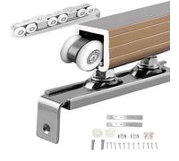 Ferramenta per porte scorrevoli 3 4 5 6 7 8 9 10 piedi, Set di binari nascosti con montaggio superiore/Porte scorrevoli per armadi(Brass,3.7ft/113cm)