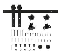 Ferramenta per porte scorrevoli Homcom da 200 cm con 2 binari in acciaio al carbonio