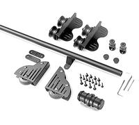 Ferramenta per scale mobili in metallo per biblioteca, kit binario scorrevole nero, binario per scala mobile a tubo tondo per casa/interno/soppalco, kit binario On,Onecolor-20ft/600cm Track kit