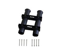 Ferramenta per terrazze 1 pz Supporto for canna da pesca in plastica bianca e nera, due tubi, for barche da pesca, yacht, ferramenta, portacanne da pesca for barche resistente alla corrosione(Black)