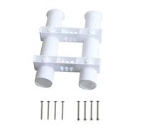 Ferramenta per terrazze 1 pz Supporto for canna da pesca in plastica bianca e nera, due tubi, for barche da pesca, yacht, ferramenta, portacanne da pesca for barche resistente alla corrosione(WHITE)
