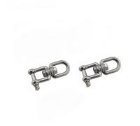 Ferramenta per terrazze 2 pezzi in acciaio inossidabile con doppio bullone ad occhiello girevole, gancio ad anello, giunto di collegamento 4/5/6/8/10 mm resistente alla corrosione(8mm)