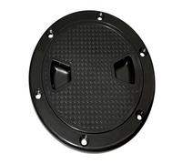 Ferramenta per terrazze Coperchio del portello di accesso for l'ispezione del ponte rotondo in ABS, in plastica, bianco e nero,4 pollici resistente alla corrosione(Black1)