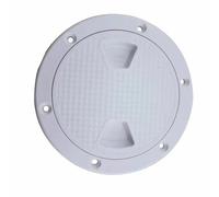 Ferramenta per terrazze Coperchio del portello di accesso for l'ispezione del ponte rotondo in ABS, in plastica, bianco e nero,4 pollici resistente alla corrosione(White1)