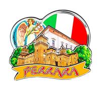 Ferrara Emilia-Romagna Italia, magnete da frigorifero 3D classico in legno, realizzato a mano, souvenir da viaggio, decorazione da collezione -2491