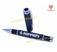 Ferrari Argento Logo Fibra di Carbonio Penna a Sfera - Grande Regalo