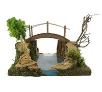 Ferrari & Arrighetti Laghetto di Montagna con Ponte per Presepe, Legno, Multicolore, 20 x 20 x 14 Cm
