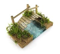 Ferrari & Arrighetti Ponte con Fiume per Presepe, con Effetto profondità, Legno, Multicolore, 18 x 11 x 9 Cm