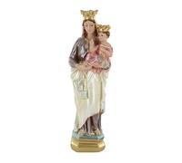 Ferrari & Arrighetti Statua Madonna del Carmine in gesso madreperlato dipinta a mano - 20 cm