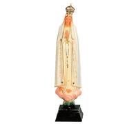 Ferrari & Arrighetti Statua Madonna di Fatima, Dipinta a Mano con Decorazioni Color Oro e Strass, prodotta a Fatima (Circa 22 cm)