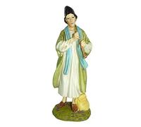 Ferrari & Arrighetti Statuetta presepe pastore che gioca a pifferaio - Collezione Martino Landi - 10 cm