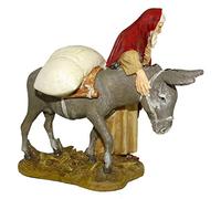 Ferrari & Arrighetti Statuine presepe: Pastore viandante con Asino Linea Martino Landi per presepe da cm 12