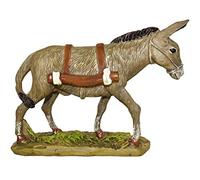 Ferrari & Arrighetti Statuine Presepe, Statuina Asino per Presepe da 10 Cm, Statuina Asinello per Presepe Classico/Tradizionale, Resina Dipinta a Mano