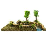 Ferrari & Arrighetti Tratto di Fiume con Isolotto Alberato per Presepe, Linea Natale Bertoni, Legno, Multicolore, 26 x 18 x 11 Cm