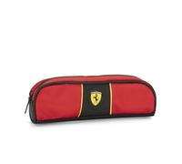 FERRARI - Astuccio 2 Penne Scuola Porta Cancelleria Con Tirazip In Metallo - Astuccio Piccolo Portapenne Bambino E Bambina Per Medie E Elementari, Cm 20x4,5hx4,5 - Rosso