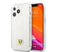 Ferrari CG Mobile PC/TPU Custodia rigida trasparente con linea 3D a contrasto rossa per iPhone 13 Pro Max (6,7 pollici) - Trasparente