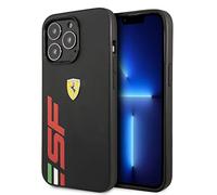Ferrari - Custodia protettiva in pelle sintetica per iPhone 13 Pro, con grande logo SF rosso, resistente e antigraffio, facile da applicare e assorbire gli urti