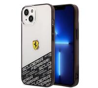 Ferrari - Custodia rigida per iPhone 14", colore: Argento con stampa Scuderia, antigraffio PC/TPU, confortevole e durevole con porte accessibili, assorbimento degli urti e logo firma