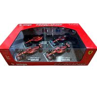 Ferrari F1 Burago 4 Gara Auto Modello Set 2023-2024 Charles Leclerc 1:43 Scala