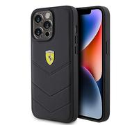 Ferrari FEHCP15XRDUK - Custodia rigida per iPhone 15 Pro Max 6.7", con logo in metallo, colore: Nero