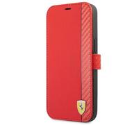 Ferrari FESAXFLBKP13SRE iPhone 13 mini 5,4, rot/rot, Book On Track Carbon Stripe