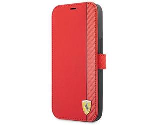 Ferrari FESAXFLBKP13SRE iPhone 13 mini 5,4, rot/rot, Book On Track Carbon Stripe